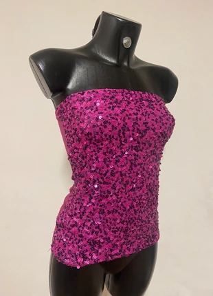 Vintage y2k glam urban paillettes pink top, marque: Vintage Dressing, état: Très bon état, taille: XS / 34 / 6, 20,00 €, 21,70 € Protection acheteurs incluse