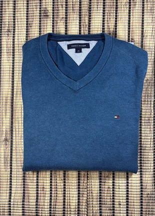 Pull Tommy Hilfiger/ Col V 100% Coton | Bleu Logo brodé Taille L, marque: Tommy Hilfiger, état: Très bon état, taille: L, 15,99 €, 17,49 € Protection acheteurs incluse