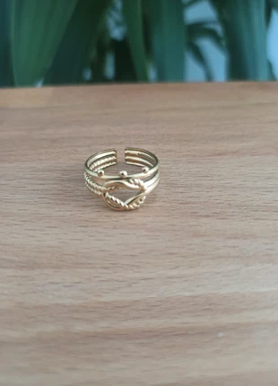 Bague en acier inoxydable ajustable doré résiste à l'eau très tendance pour femme, marque: Tendance, état: Très bon état, taille: Ajustable, 5,90 €, 6,90 € Protection acheteurs incluse