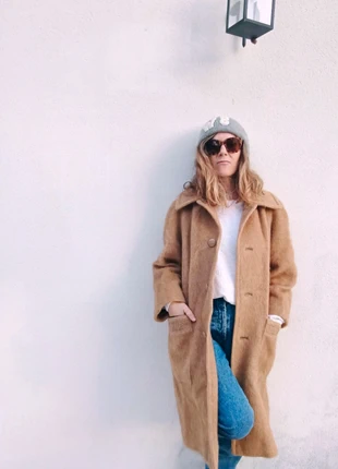 Manteau vintage camel en poil de chameau & laine – Made in France – taille 42 oversize, marke: Vintage Dressing, zustand: Sehr gut, größe: L / 40 / 12, 200,00 €, 210,70 € inklusive Vinted-Käuferschutz