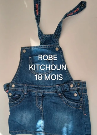 TBE Robe salopette jean effet used kitchoun 18 mois, marca: Kitchoun, estado: Muito bom, tamanho: 12-18 meses / 80 cm, €2.00, €2.80 inclui Proteção do Comprador