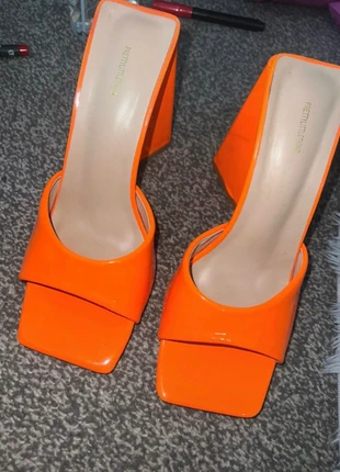 Orange mule heels size 5, brand: PrettyLittleThing, condition: Good, size: 5, £4.00, £4.90 includes Buyer Protection