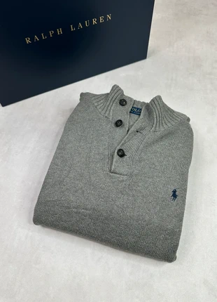 Pull col camionneur 1/4 half boutton Ralph Lauren brodé Grey, marke: Ralph Lauren, zustand: Sehr gut, größe: XL, 39,90 €, 42,60 € inklusive Vinted-Käuferschutz