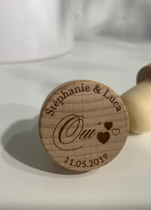 Bouchon de vin mariage / anniversaire / baptême, marca: Unique, estado: Novo sem etiquetas, €3.50, €4.38 inclui Proteção do Comprador Pro