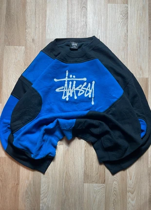 Stüssy Sweatshirt Blue & Black XL – Two-tone Vintage Rework Crewneck Bold Street Style SKU129, brand: Stüssy, condition: Very good, size: XL, €42.90, €45.75 includes Buyer Protection