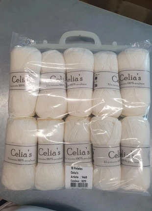 Lot 10 Pelotes de Laine Celia's Ecru, brand: LAINE, condizioni: Nuovo con cartellino, €9.99, €11.19 include la Protezione acquisti Pro