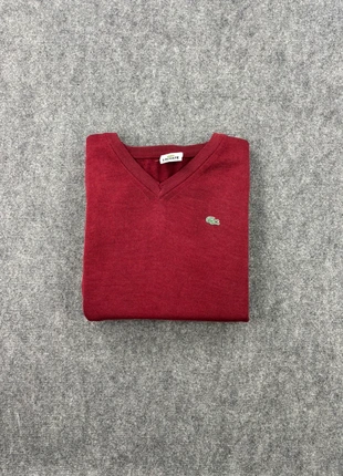 Pull Lacoste vintage bordeaux à col V taille L, marque: Lacoste, état: Très bon état, taille: L, 25,00 €, 26,95 € Protection acheteurs (Pro) incluse