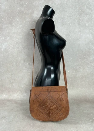 Sac à bandoulière/ Sac à main en Cuir Marron Vintage Hippie Bag 70s 80s A944, brand: Vintage Dressing, condizioni: Buone, €20.00, €21.70 include la Protezione acquisti Pro