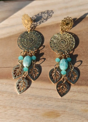 Boucles d'oreilles bohème amazonite, brand: l’effrontée, condition: New with tags, €13.00, €14.35 includes Buyer Protection