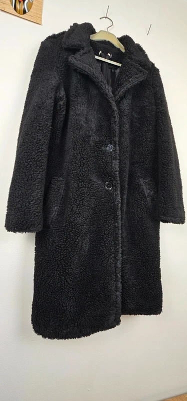 Manteau long Teddy noir "Insta Girl" T. S/M + Sacoche assortie - NEUF - photo numéro 2
