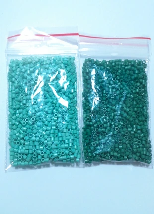 Lot de 2x10g de perles de rocailles tubes japonaise miyuki tons vert de 2 mm, merk: Fashion Jewelry, staat: Heel goed, € 2,99, € 3,84 inclusief Kopersbescherming
