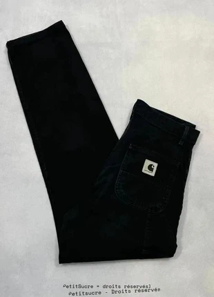 Jean Carhartt wip Noir W’ Pierce Pant 100% coton Jean Droit Knee pant Boyfriend - S w26 /1717R, merk: Carhartt, staat: Heel goed, maat: S / 36 / 8, € 49,00, € 52,15 inclusief Kopersbescherming Pro