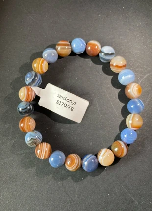 Bracciale in sardonyx ( sardonice) e da 8 mm, brand: chakra cristalloterapia, condizioni: Nuovo con cartellino, €14.00, €15.40 include la Protezione acquisti