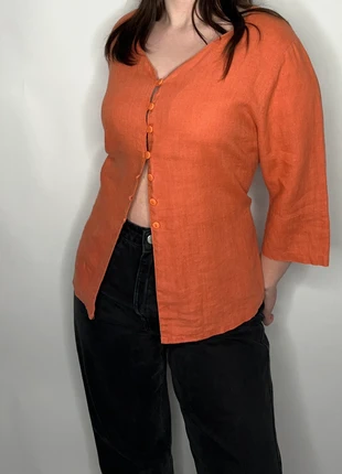 19990s / Y2K 2000s linen orange fairy whimsigoth bohemian hippie cottage core country gipsy blouse, marque: Vintage, état: Très bon état, taille: L / 40 / 12, 15,00 €, 16,45 € Protection acheteurs (Pro) incluse