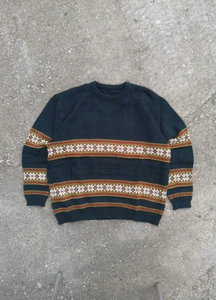 Pullover Christmas Natale Winter Style Wool Pattern Striped Boxy Fit Green White Orange M, marque: Vintage Dressing, état: Très bon état, taille: M, 22,50 €, 24,33 € Protection acheteurs incluse