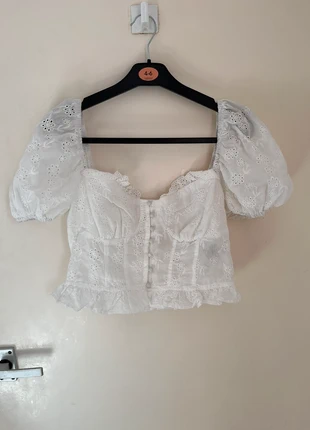 White milkmaid top, brand: Shein, condition: Good, size: S / UK 8-10, £2.50, £3.33 includes Buyer Protection