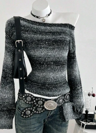 Pull épaules dénudé a rayures et paillettes - taille L, brand: Vintage Dressing, condition: Very good, size: L / 40 / 12, €39.80, €42.49 includes Buyer Protection