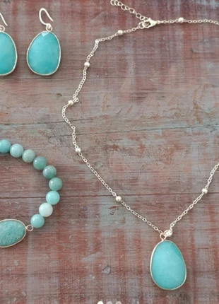 Tres belles parure véritable pierre veritable amazonite, condition: New without tags, €29.00, €31.15 includes Buyer Protection