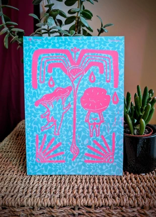 🍄 Linogravure Champignons 🍄, marque: Art, état: Neuf sans étiquette, 4,00 €, 4,90 € Protection acheteurs incluse