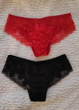 Lot de deux culottes tanga en S, staat: Nieuw met prijskaartje, maat: S / 36 / 8, € 2,00, € 2,80 inclusief Kopersbescherming