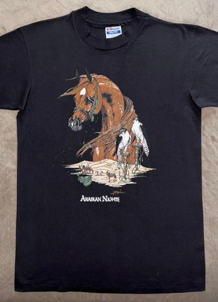 T-shirt vintage made in USA horse Arabian Nights brodé Hanes taille M très bon état, marca: Hanes, estado: Muito bom, tamanho: M, €30.00, €32.20 inclui Proteção do Comprador