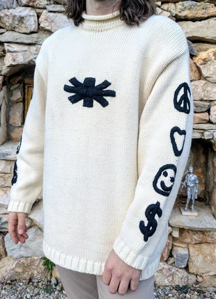 Pull Maille Crème Y2k à Brodures Épaisses / Teddy Smith, marque: Teddy Smith, état: Très bon état, taille: L, 25,00 €, 26,95 € Protection acheteurs incluse