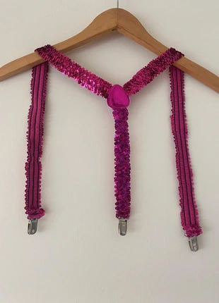 Bretels met pajetten roze, staat: Heel goed, € 5,00, € 5,95 inclusief Kopersbescherming