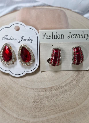 Lot de 2 paires de boucles d'oreilles rouge, marca: Fashion Jewelry, estado: Nuevo con etiquetas, 5,00 €, 5,95 € Protección al comprador incluida