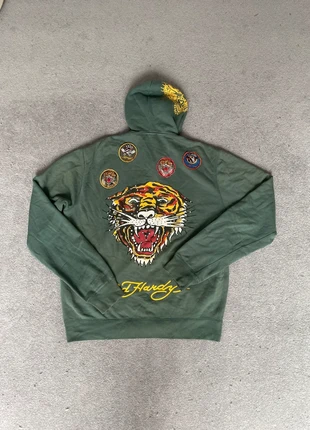 Super Rare Green Ed Hardy Hoodie – Tiger Graphic Vintage Streetwear, brand: Ed Hardy, condition: Very good, size: L / 40 / 12, €75.00, €79.45 includes Buyer Protection