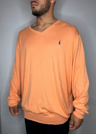 Pull à col V Ralph Lauren, Orange/Saumon Logo Brodé, Taille 3XL Hommes, brand: Ralph Lauren, condizioni: Ottime, taglia: XXXL, €29.00, €31.15 include la Protezione acquisti