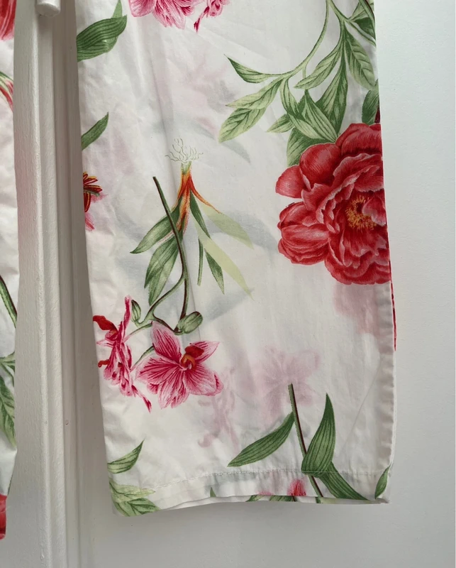 Pantalon léger blanc fleuri Oysho T38 - photo numéro 4