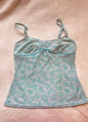 Sheer Mesh Floral Print Camisole | Satin Bow Detail | Y2K Coquette Style | 291., brand: Lolita, condition: Very good, size: XS / 34 / 6, €19.00, €20.65 includes Buyer Protection