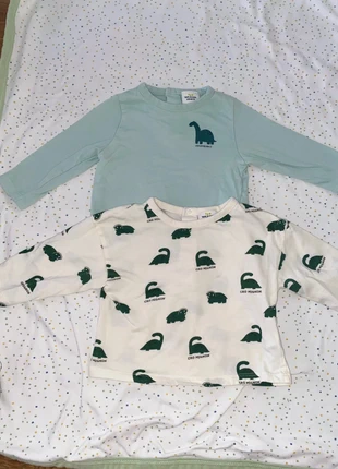 Lot de 2 tee-shirts 6 mois longue manche, brand: Kiabi, condizioni: Ottime, taglia: 6-9 mesi / 68 cm, €1.00, €1.75 include la Protezione acquisti