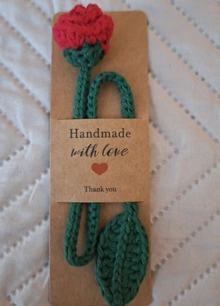 Bookmark/ Marcapáginas rosa roja crochet Handmade., marque: Handmade, état: Très bon état, 4,00 €, 4,90 € Protection acheteurs incluse