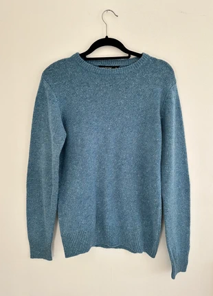 Men's Cedar Wood State Blue Flecked Crew Neck Sweater w/ Grey Elbow Patches, Size S, brand: Cedar Wood State, condition: Very good, size: S, £7.50, £8.58 includes Buyer Protection