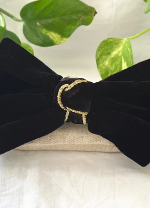 Fermaglio Vintage in Velluto Nero con Fibbia Dorata - Made in France - 20 cm, marque: made in France, état: Neuf sans étiquette, 8,50 €, 9,63 € Protection acheteurs incluse