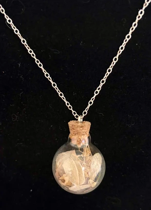 925 Silver Glass Orb Necklace with Dried Flowers / Botanical Nature Pendant S925, brand: unknown, condition: Very good, €4.50, €5.43 includes Buyer Protection