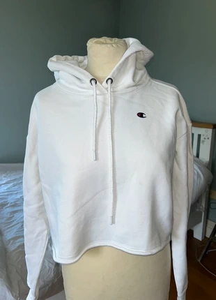 Champion white cropped hoodie, brand: Champion, condition: Very good, size: M / 38 / 10, €5.00, €5.95 includes Buyer Protection