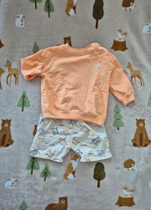 Set korte broek + trui met backprint, marque: Zeeman, état: Neuf sans étiquette, taille: 18-24 mois / 86 cm, 3,00 €, 3,85 € Protection acheteurs incluse