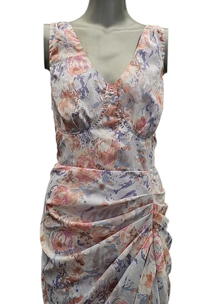 Robe fleurie drapée Shein Curve – Taille 2XL, marca: Shein Curve, estado: Novo sem etiquetas, tamanho: XXL / 44 / 16, €9.00, €10.15 inclui Proteção do Comprador Pro