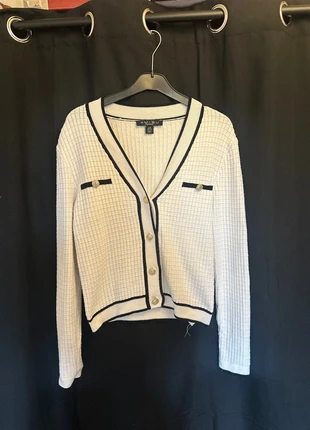 Cardigan blanc à boutons dorés effet maille - S, brand: Amisu, condition: Very good, size: S / 36 / 8, €5.00, €5.95 includes Buyer Protection