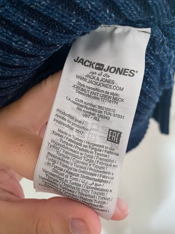 Pull en maille bleu marine Jack & Jones taille M - photo numéro 5