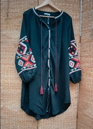 Caftan boutonné / Robe Brodée M/L Chic de Bellci ° Plage | Estival | Hippie | Babacool °, brand: Hippie, condition: New without tags, size: L / 40 / 12, €15.00, €16.45 includes Buyer Protection
