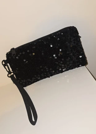 Pochette nera con paillettes, condizioni: Nuovo con cartellino, €5.00, €5.95 include la Protezione acquisti