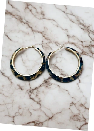 Boucles d’oreilles créoles dorées et marron léopard transparentes, marca: Boutique vintage, estado: Muito bom, €4.50, €5.43 inclui Proteção do Comprador