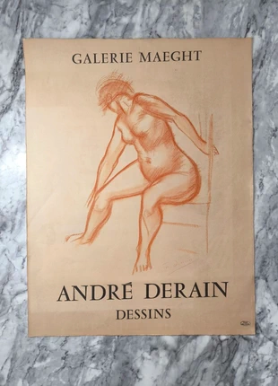 André Derain : Dessins - Galerie Maeght - 1977 Original Litography 50X65, staat: Heel goed, € 89,00, € 94,15 inclusief Kopersbescherming Pro