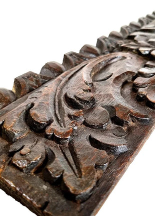 🇫🇷 Antique French Scroll Leaf Pediment – 17th Century – Carved Wood – 24.4 in – Measures below, état: Bon état, 29,00 €, 31,15 € Protection acheteurs (Pro) incluse