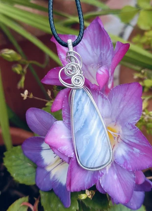 Collana con Agata pizzo blu, état: Très bon état, 20,00 €, 21,70 € Protection acheteurs incluse