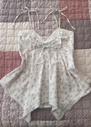 coquette white floral asymetrical lace camisole vintage babydoll shoujo, brand: COQUETTE, condition: Very good, size: M / 38 / 10, €30.00, €32.20 includes Buyer Protection Pro