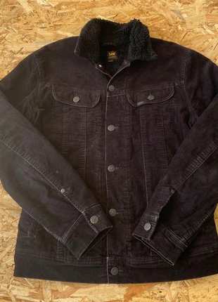 Veste en velours côtelé - doublée sherpa - LEE - noire – Taille S, marca: Lee, estado: Muito bom, tamanho: S, €33.00, €35.35 inclui Proteção do Comprador